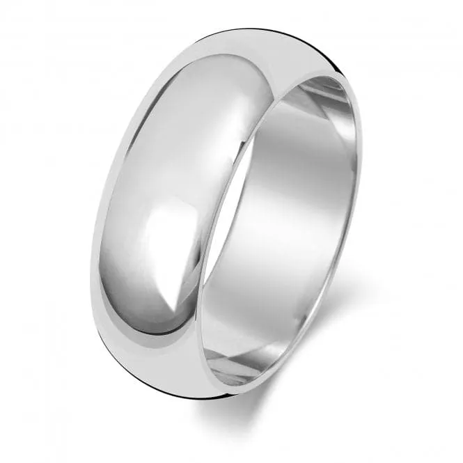 Wedding Band 9ct D Shape 7mm Wedding  Ring  W107WL