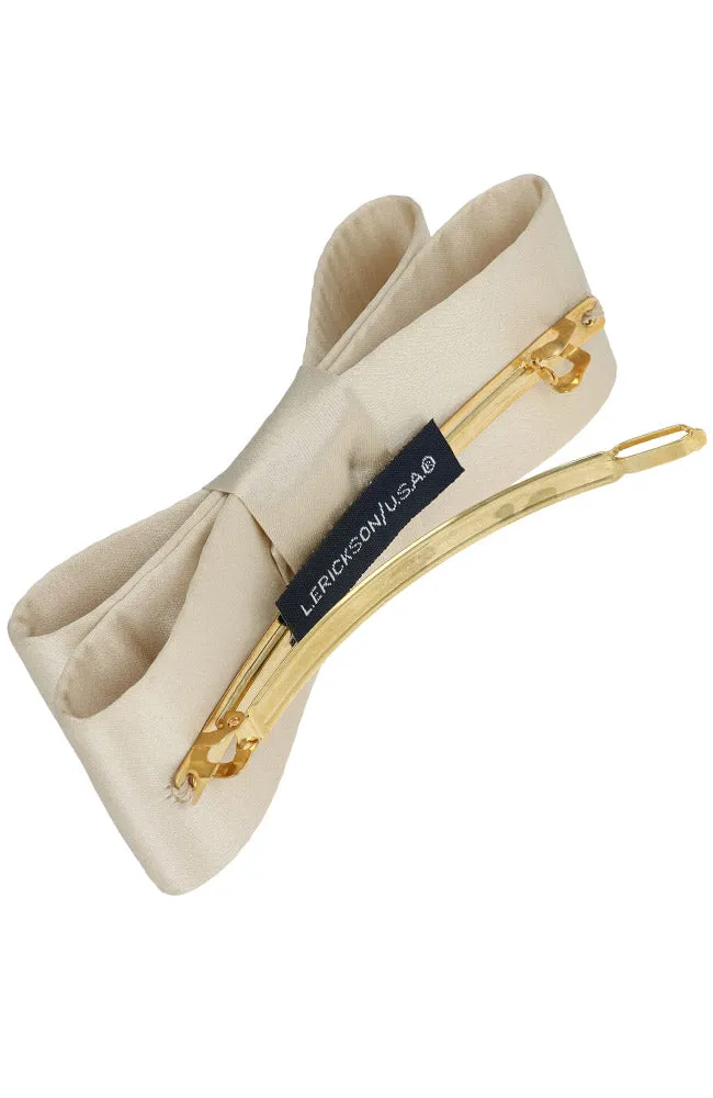 Wide Couture Bow Barrette - Silk Charmeuse